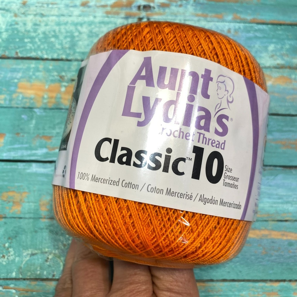 Aunt Lydia’s Classic 10 Crochet Thread Pumpkin 0431 350 Yds Mercerized Cotton
